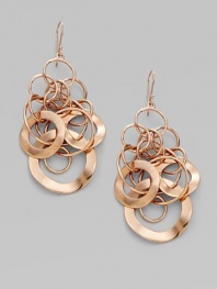 From the Lite Links Collection. A delightful cluster of links, large and small, smooth and wavy, creates a striking earring of sterling silver and 18k gold, warmly finished in 18k rose goldplating.18k gold and sterling silver with rose goldplating Drop, about 2½ Ear wire Made in USA