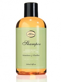 The Art of Shaving Shampoo gently cleanses hair. The unique blend of rosemary and peppermint essential oils, soy protein, and hint of apple cider vinegar help to add body and shine to hair. 8 oz.
