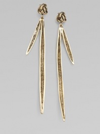 EXCLUSIVELY AT SAKS.COM. A spirited style with an elegant drop design. Goldtone brassDrop, about 4.33Post backImported 