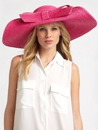 Glamorous and playful, accented with a floppy front bow.StrawBrim, about 6¾ wideMade in Italy of imported fabric