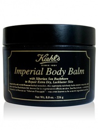 A luxurious, reparative blend of Sea Buckthorn Berry Oil and deeply hydrating nut butters to halt the effects of dryness and harsh environmental effects on skin. With Honey and Fruit Glycolic Acids to accelerate surface cell turnover, our rich balm immediately delivers a renewed smoothness and youthful radiance to extra-dry, lackluster skin. 8.4 oz. 