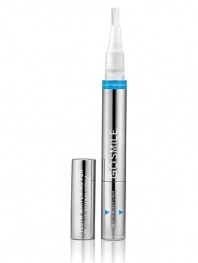 The ultimate in effortless anytime, anywhere teeth whitening. Superior whitening science in a convenient multi-use brush pen. Contains a unique ingredient to help formula adhere to teeth and whiten with a pleasant mint taste more effectively than other pens. Soft brush tip allows user to target darker stains and between teeth. Clinically tested: Makes a significant difference in one week when used twice per day. Great for maintaining a white smile while on the go.