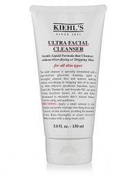 This mild cleanser is specially formulated with a sugar-derived glycoside foaming agent to thoroughly cleanse skin and remove makeup, without over-drying or stripping skin of its natural oils. With effective emollients Squalane, Apricot Kernel Oil, Vitamin E and Avocado Oil, our gentle formula dissolves excess oil, dirt and debris. PH-balanced to maintain skin's natural balance. Tested for sfety and gentleness. 5.0 oz.