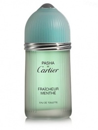 Pasha Fraicheur Menthe Eau de Toilette Spray. A fragrance which displays its tenacious and exhilarating freshness like the expression of controlled masculinity, an alliance of strength and elegance contained in the same scent. Top notes: mint, bergamot, mandarin and cardamom; middle notes: nutmeg, chili pepper and basil; base notes: oak moss, amber, vetiver and patchouli. Eau de toilette spray, 3.3 oz. Made in France. 