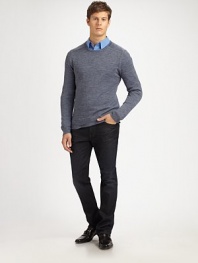 This slim-fitting, classic silhouette is rendered in a finespun wool blend.CrewneckRib-knit cuffs and hem50% acrylic/50% merino woolHand washImported