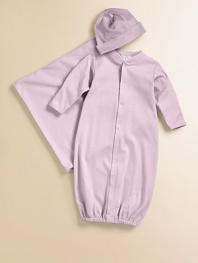 Pamper your little one with this soft, comfy and clever baby sack that converts to a coverall for easy dressing.Front button closure Snap bottom Legs have elastic cuffs Pima cotton Machine wash Imported Please note: Number of snaps may vary depending on size ordered. 