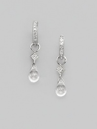 Faceted white topaz teardrops catch and reflect light exquisitely, set in 18k white gold with diamond accents. White topaz Diamonds, 0.03 tcw 18k white gold Length, about ¾ Jump ring clasp Imported Please note: earrings sold separately.