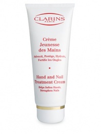 Hand & Nail Treatment Cream. If soft, supple, perfectly smooth hands are what you want, this hand and nail treatment cream is indispensable. Formulated to preserve the smooth, supple appearance of hands, protecting them against chapping and irritation while promoting a more even skin texture and tone. It even helps strengthen nails. 3.5 oz. Made in France. 