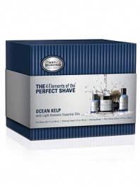 This kit contains the four elements of the Perfect Shave. Kit includes: 2 oz. Pre-Shave Gel, 5 oz. Shaving Cream, Pure Badger Shaving Brush, and 3.4 oz. After-Shave Lotion.
