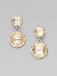 AS SEEN IN OPRAH. From the Eclipse Collection. Faceted canary crystal with delicate white sapphire accents in signature sterling silver settings.White sapphire Canary crystal Sterling silver Length, about 1 Width, about ¾ Post back with omega clip Imported 