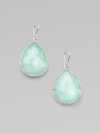 EXCLUSIVELY AT SAKS. From the Wonderland Collection. A substantial teardrop of faceted crystal with aqua accent, set in polished sterling silver.Crystal and clear quartz Sterling silver Length, about 1¾ Ear wire Imported