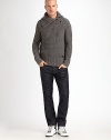 Winter warmth meets contemporary cool in this chunky-knit sweater crafted from pure wool with button detail at the collar. Ribbed trim Wool Dry clean Imported 