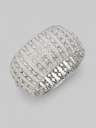 EXCLUSIVELY AT SAKS. From the Eden II Collection. Sparkling crystal pavé in a striped pattern for the ultimate eye-catching piece.Crystal Rhodium plated Diameter, about 2½ Width, about 1½ Hinged opening Push lock clasp Imported 