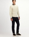 Inspired by a classic fisherman's roll-neck sweater, a sophisticated pullover is knit from a luxe blend of cotton and cashmere for a decidedly handsome look.Rolled necklineRibbed collar, cuffs and hem80% cotton/20% cashmereHand washImported