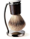 Collezione Barbiere offers the ultimate in men's grooming. Pure badger hair brush with stand creates a luxurious shaving experience. 