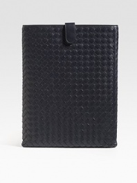Tote your iPad® in style with this slim case crafted from rich woven leather.Snap closure Cotton lining 8W X 11H X 1D Made in Italy