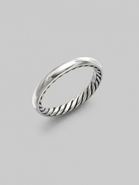 From the Midnight Melange Collection. Smooth sterling silver band with signature twisted cable trim along the inner circumference. Sterling silver Width, about 3mm Imported 