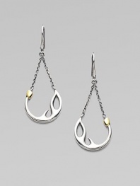 A beautiful, nature-inspired piece in sterling silver with 18k goldplate accents. Sterling silver18k goldplate accentsDrop, about 1¾Hook backImported 