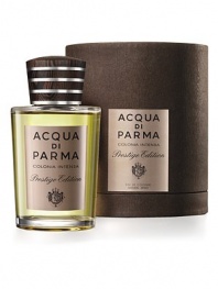 Certain men go for high intensity, in life, in their personal style and in their fragrance. Colonia Intensa is a unique match of woods and leather, creating an intensely masculine scent. A discrete but assertive, fragrance. Notes of Calabrian Bergamot, Sicilian lemon, cardamom, ginger, myrtle artemisia, neroli, leather accord, cedar wood, gaiac, patchouli, benzoin and musk.  The limited edition bottle features a handsome wenge wood cap accented by thin strips of bronze metal. 6 oz.