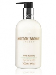 White Mulberry Soothing Hand Lotion immerses skin in an indulgent cocoon of white mulberry blended with Provencal mimosa, elemi and green tea oils. White mulberry offers anti-aging action Hands feel hydrated and enlivened 10.0 oz.