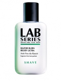 Soothing lotion delivers instant and lasting comfort from shave irritation. Immediately relieves burning, stinging and redness. Activates the skin's defense system to accelerate the natural healing process. Provides continuous treatment to the skin for long-term comfort and hydration. 3.4 oz. 