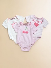 A cozy and convenient treat for mommy and baby.Envelope neckline with scalloped embroideryShort sleevesBottom snaps for easy on and offCottonMachine washImported Please note: Number of snaps may vary depending on size ordered. Additional InformationKid's Apparel Size Guide 