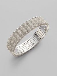 EXCLUSIVELY AT SAKS. A subtle ruffle design in glimmering crystal pavé.Crystal Rhodium plated Width, about ½ Diameter, about 2½ Hinged closure Imported 