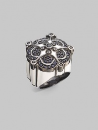 From the Secret Garden Collection. Sparkling black sapphire pavé in a Gothic star design.Sapphire Sterling silver Enamel Length, about ½ Width, about 1 Imported Additional Information Women's Ring Size Guide 
