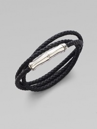 From the Bamboo Collection. A braided strand of rich leather wraps the wrist three times, then closes with a sterling silver bamboo clasp.Leather Sterling silver Length, about 20¾ Magnetic clasp Made in Bali