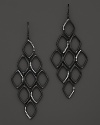 Ippolita Wicked Black Rhodium Sterling Silver Cascade Link Earrings with Diamonds, 0.46 ct. t.w.