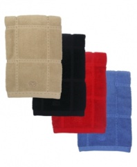 The chef's handy towel -- useful in so many ways -- is presented in an array of kitchen complementing colors by Calphalon. Absorbent, soft and durable, these large cotton towels have a terry texture for quick cleanups around the kitchen.