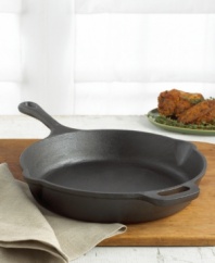 Find a little comfort in your cooking with this heavy-duty cast-iron skillet. From country fried chicken to lumberjack breakfasts, this pre-seasoned skillet is built to last, heating evenly and consistently for the tastiest down home cooking on either side of the Mississippi. Lifetime warranty.