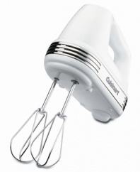 Take this Cuisinart hand mixer for a spin and get creative in the kitchen. From airy meringues to silky smooth batters, you'll have five speeds of mixing power at your fingertips, and a whole new world of culinary opportunity in the palm of your hands. Three-year limited warranty. Model HM-50.