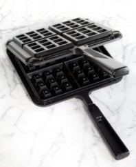 There's something about the original! Whip up thick, crisp Belgian waffles cooked to perfection with deep pockets ready for your downpour of toppings. The compact size is easy to store, easy to bring out for regular use and requires none of the messy clean-up that electric irons often bring your way. 10-year warranty.