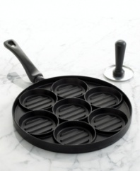 Make bite-sized burgers for a snack or hors d'oeuvre everyone will love. This nonstick grill pan has 7 individual pockets that produce perfectly shaped, flawlessly cooked sliders, each seared with authentic BBQ grill marks. 10-year warranty.