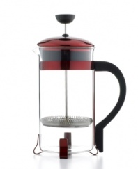Appreciate the true essence of coffee by embracing the deep flavors of a freshly ground and freshly pressed brew. This classic press draws out the natural oils and robust taste of beans, preparing 8 cups at a time so you can share the experience with friends and coffee lovers everywhere.