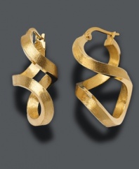 Add a new dimension to your look with figure 8 hoop earrings in 14k gold. Approximate drop: 1 inch.