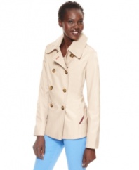 A classic spring style, this lightweight Tommy Hilfiger pea coat is the perfect topper for rain or shine!