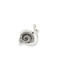 The lovely snail in sterling silver adds a note of whimsy, with his curly shell. Donatella is a playful collection of charm bracelets and necklaces that can be personalized to suit your style! Available exclusively at Macy's.