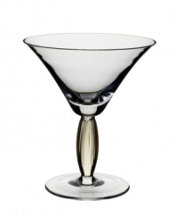 Bring contemporary refreshment to casual tables with the New Cottage martini glass. An amber-hued stem and fluted texture add interest to an already-stylish silhouette. From Villeroy & Boch.