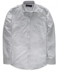 Stripes on this button-front American Rag shirt provide a classic look that never goes out of style.