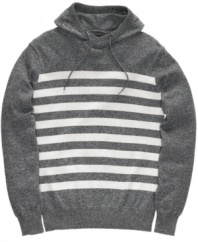 Follow the line toward cool, casual style with this hoodie from Sean John.