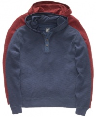 Blend the best of both worlds. With henley styling, this Lucky Brand Jeans hoodie is the best of your casual looks.
