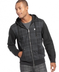 What doesn't plaid add to this hoodie from Marc Ecko? A simple pattern makes this simply cool.