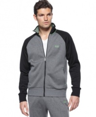 Enhance your sport style with this light weight track jacket from Hugo Boss GREEN.