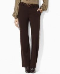 Lauren by Ralph Lauren's classic-fitting dress pant exudes tailored sophistication in elegant stretch wool gabardine.