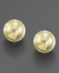 The perfect earrings for a little one: 14k gold balls make an adorable accessory.