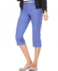 Lean and elegant, Style&co.'s classic capri pants feature a removable skinny belt as the finishing touch!
