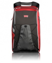 In a race of its own-Tumi and Ducati partner to change the face of backpacks with this sleek and innovative design. Travel on the fast track demands sophisticated, innovative and bold solutions, which this waterproof, fully-stocked bag puts on the map. A front panel with adjustable straps keeps tabs on your helmet or jacket, while the comfortable, adjustable shoulder straps and chest strap put comfort in first place. 5-year warranty.