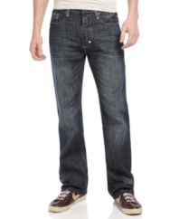 Rock out your weekend with these medium-wash jeans from Sean John.